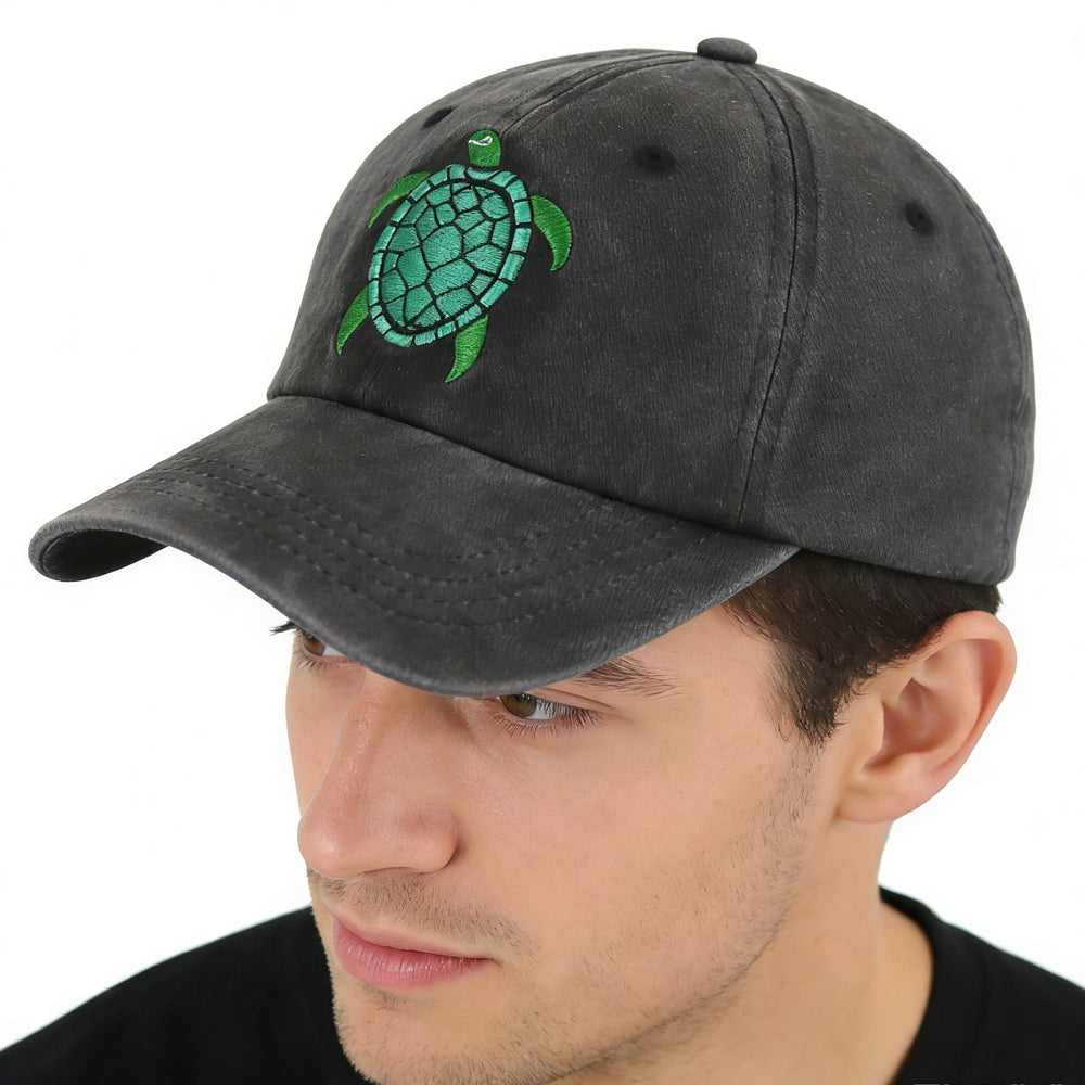 Sea Turtle Hat For Women Men, Funny Adjustable Embroidered Wild Animals Baseball Cap