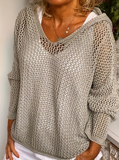 Sun Protection Knitted Hooded Sun Protection Clothing Hooded Thin Loose Sweater