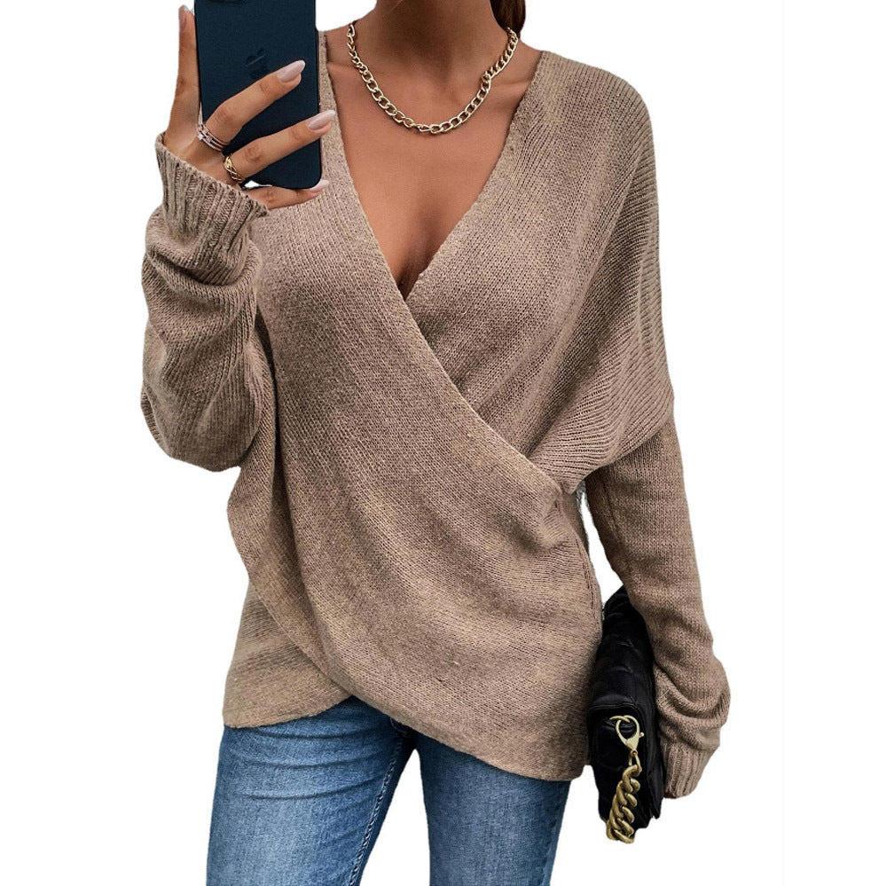 New Cross Loose Outer Wear Women's Knitted Sweater