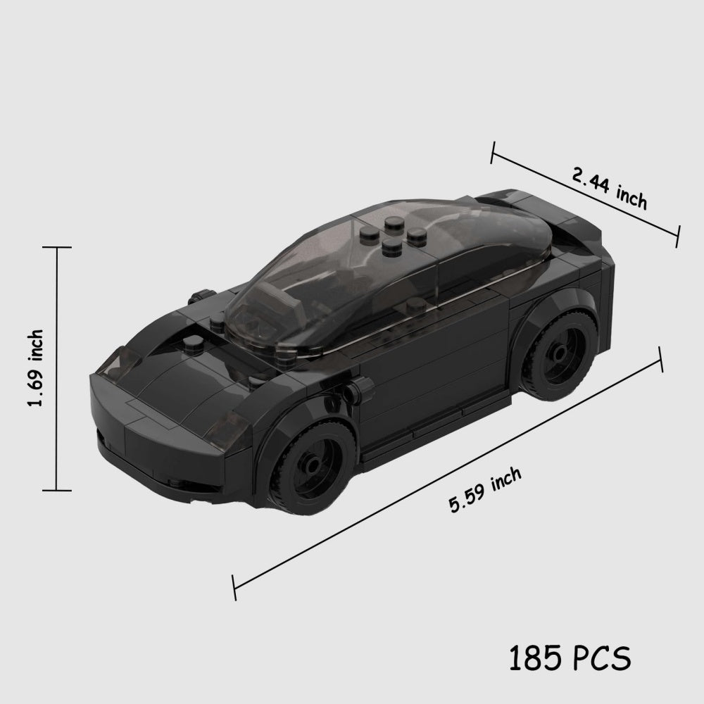 185PCS DIY Black City Car Toy Building Set,Building Bricks Building Blocks,DIY Vehicles For Kids And Adults
