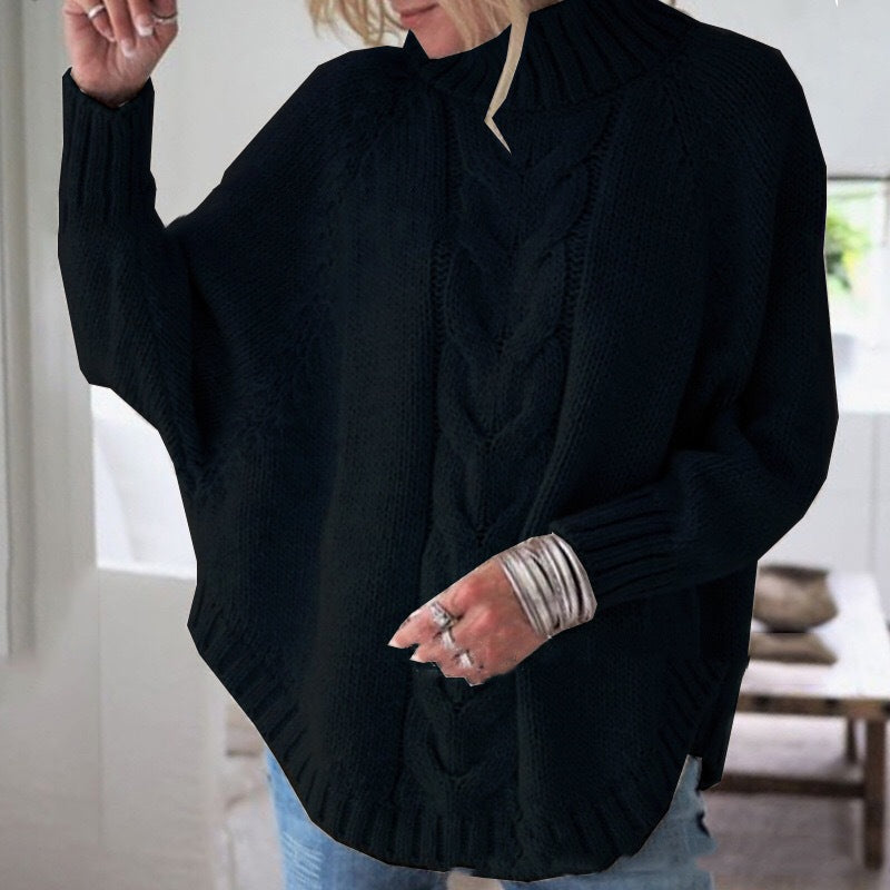 Sweater autumn winter loose bat sleeve T-shirt for women