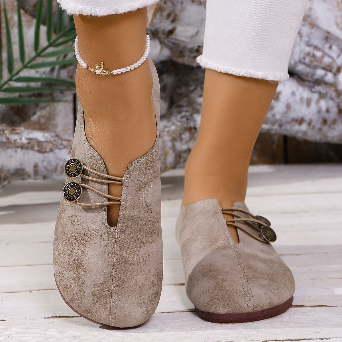 Ins Square Toe Slip-on Sandals Summer Fashion Soft Flat Shoes For Women