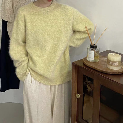 Loose And Lazy Style Thickened Sweater Top For Women