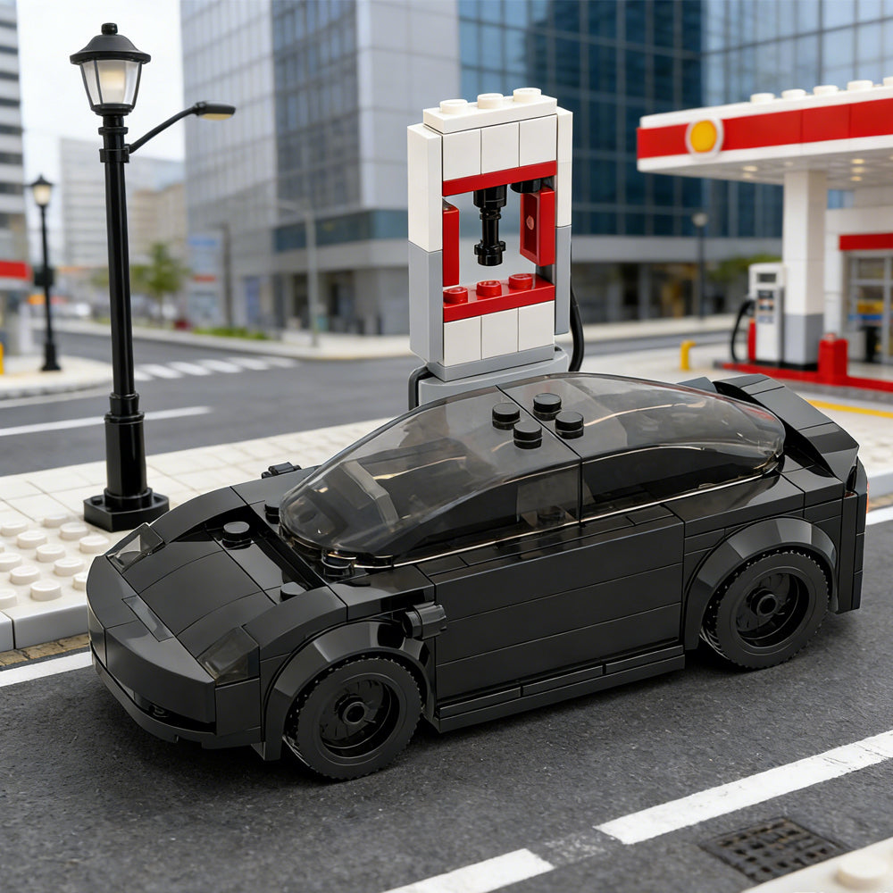 185PCS DIY Black City Car Toy Building Set,Building Bricks Building Blocks,DIY Vehicles For Kids And Adults