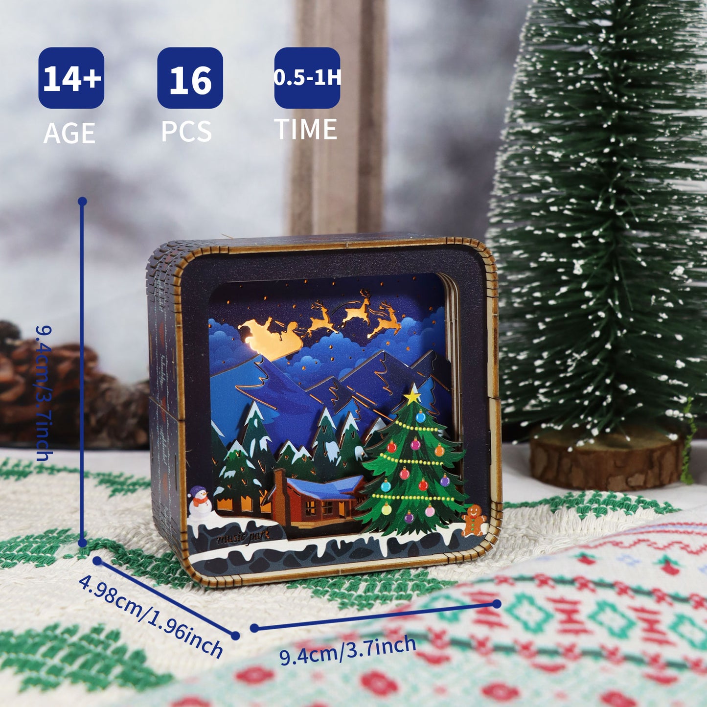 Sales Are Prohibited On The TEMU And SHEIN -MUSIC PARK 3D Wooden Puzzles Model Kit Night Lights Desk Decorations Birthday Gifts For Women