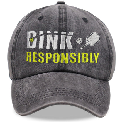 Pickleball Hat For Men Women, Adjustable Embroidered Wash Cotton Baseball Cap