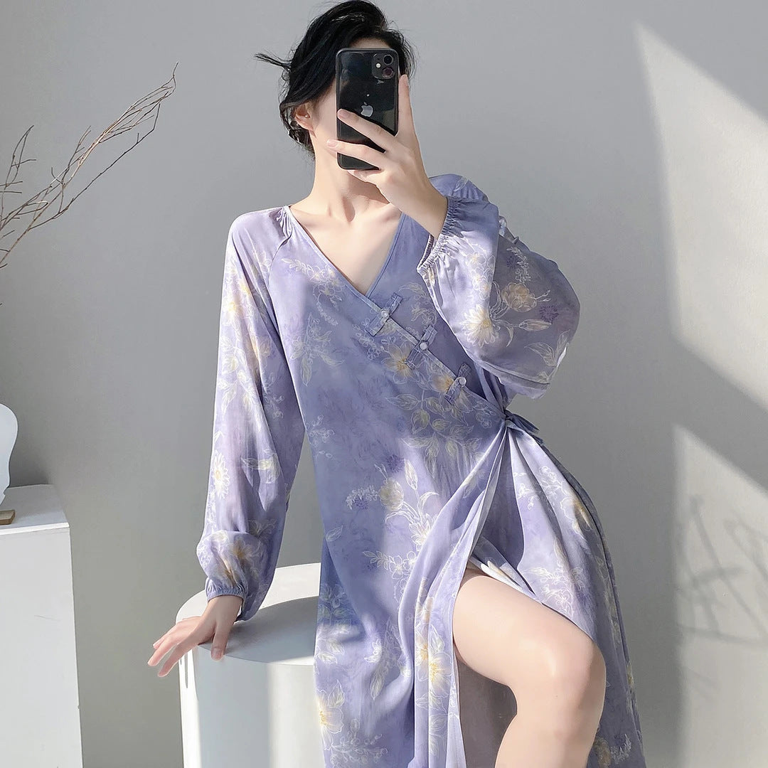 Womens Relaxed-fit Floral-print Simple And Comfortable Dress