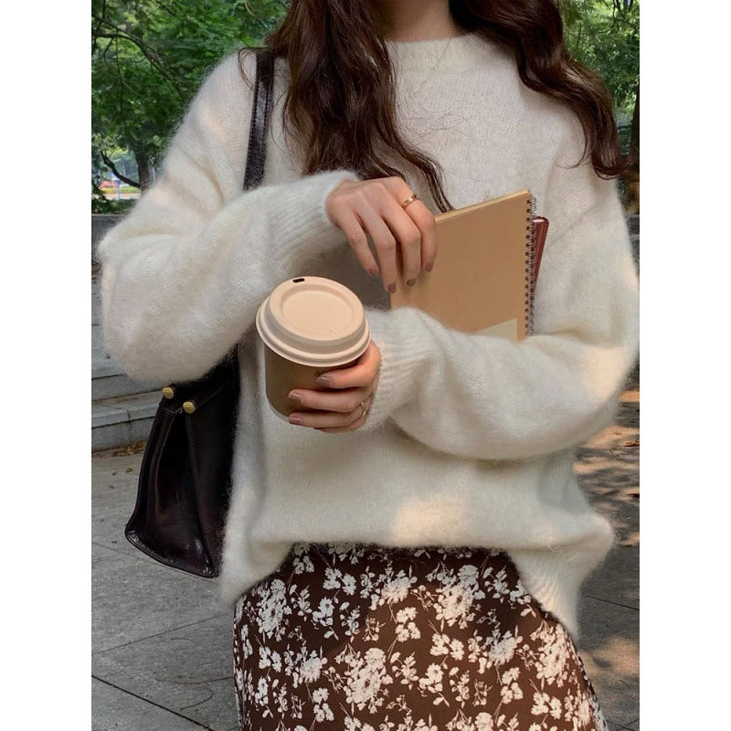 Loose And Lazy Style Thickened Sweater Top For Women