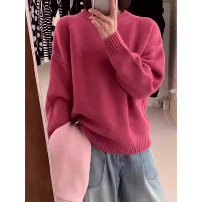 Loose And Lazy Style Thickened Sweater Top For Women