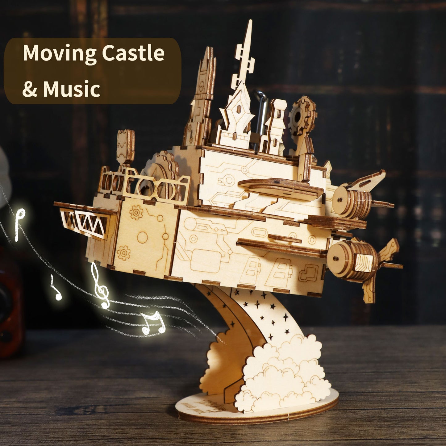 Sales Are Prohibited On The TEMU And SHEIN -MUSIC PARK 3D Wooden Puzzles Moving Castle Music Box Kits Castle Building Model DIY Crafts Birthday Gift For Women