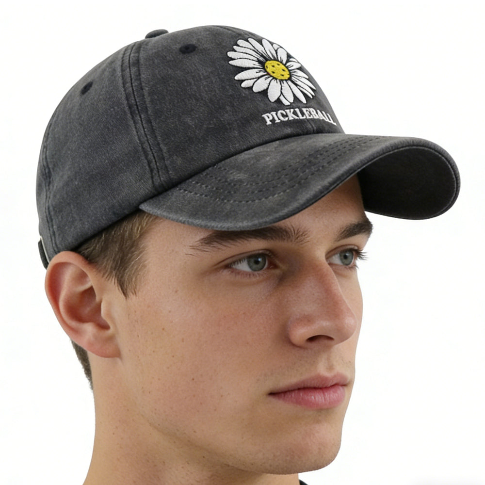 2pcs Funny Black Pickle Ball Hat For Men Women, Adjustable Embroidered Wash Cotton Baseball Cap