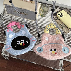 Cartoon Plush Crossbody Bag