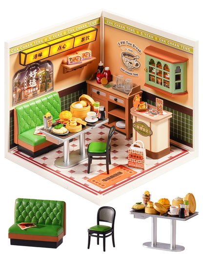 Rolife Super Creators DIY Plastic Mini House Building Set - 3D Puzzle With LED Lights, Compatible With Mini Figures, Multiple Themes Available, Suitable For Teenagers And Adults,DW021