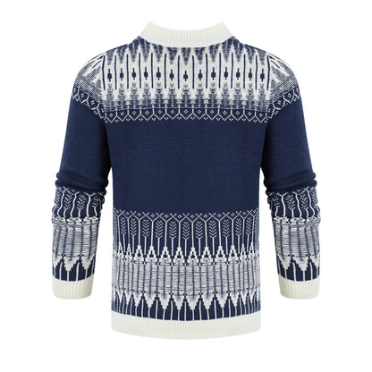 Men's Knitted Sweater Fashion Long-sleeved Pullover Tops Fall And Winter Clothing