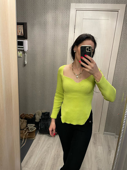 Women's Off-neck Pullover Long Sleeve Top Bottoming Sweater