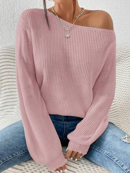 Loose Leisure All-matching Pullover Boat Neck Sweater