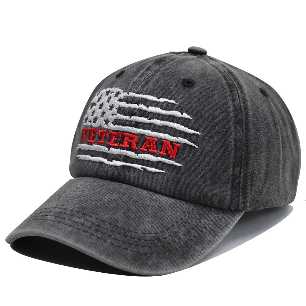 USA Patriotic Military Hat,Distressed Veteran Army Hat For Men Women, Adjustable Embroidered Wash Cotton Baseball Cap