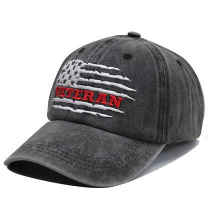 USA Patriotic Military Hat,Distressed Veteran Army Hat For Men Women, Adjustable Embroidered Wash Cotton Baseball Cap