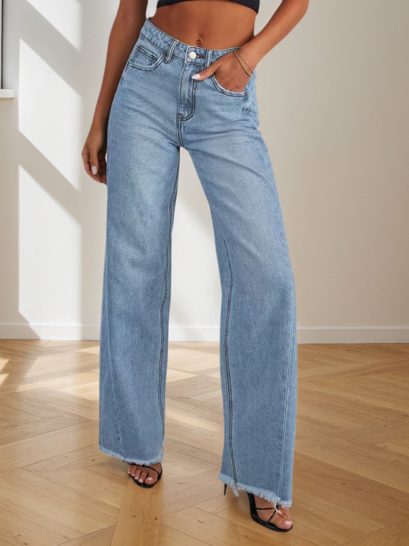 New Women’s Jeans, Denim Wide Leg Pants, Suitable For All Seasons