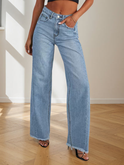 New Women’s Jeans, Denim Wide Leg Pants, Suitable For All Seasons