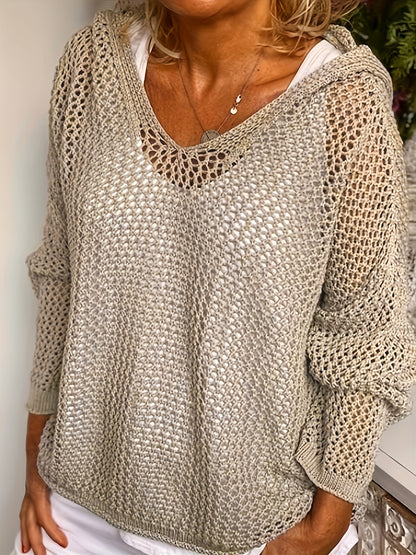 Sun Protection Knitted Hooded Sun Protection Clothing Hooded Thin Loose Sweater