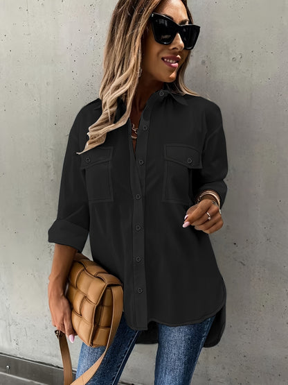 Large Size Two-piece Set Women's Long Sleeve Casual Shirt