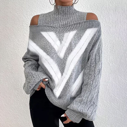 Sweater Shoulder Drop Design Women's Lantern Sleeves