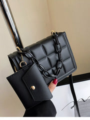 Quilted Chain Strap Crossbody Bag