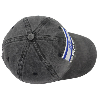 Israel Hats For Men Women, Adjustable Embroidered Cotton Israel Flag Baseball Cap