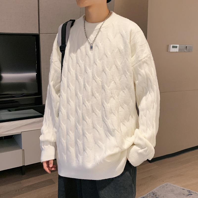Loose Base Twist Round Neck Sweater Hand-woven Sweater