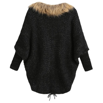 The bat sleeve cardigan collars sweater