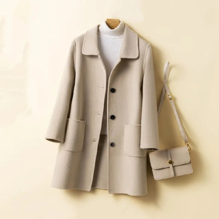 Korean Style Double-sided Cashmere Woolen Coat