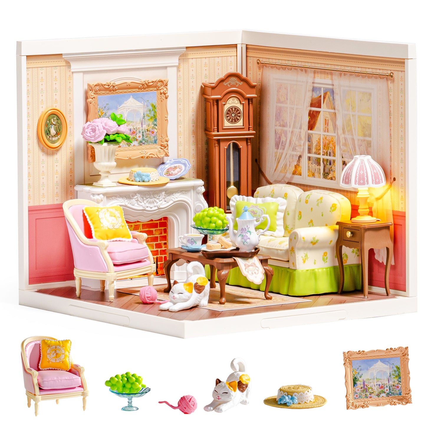 Rolife Super Creators DIY Plastic Mini House Building Set - 3D Puzzle With LED Lights, Compatible With Mini Figures, Multiple Themes Available, Suitable For Teenagers And Adults,DW023 DW024 DW025