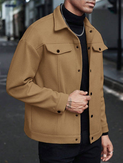 Lapel Woolen New Men's Casual Sports Jacket