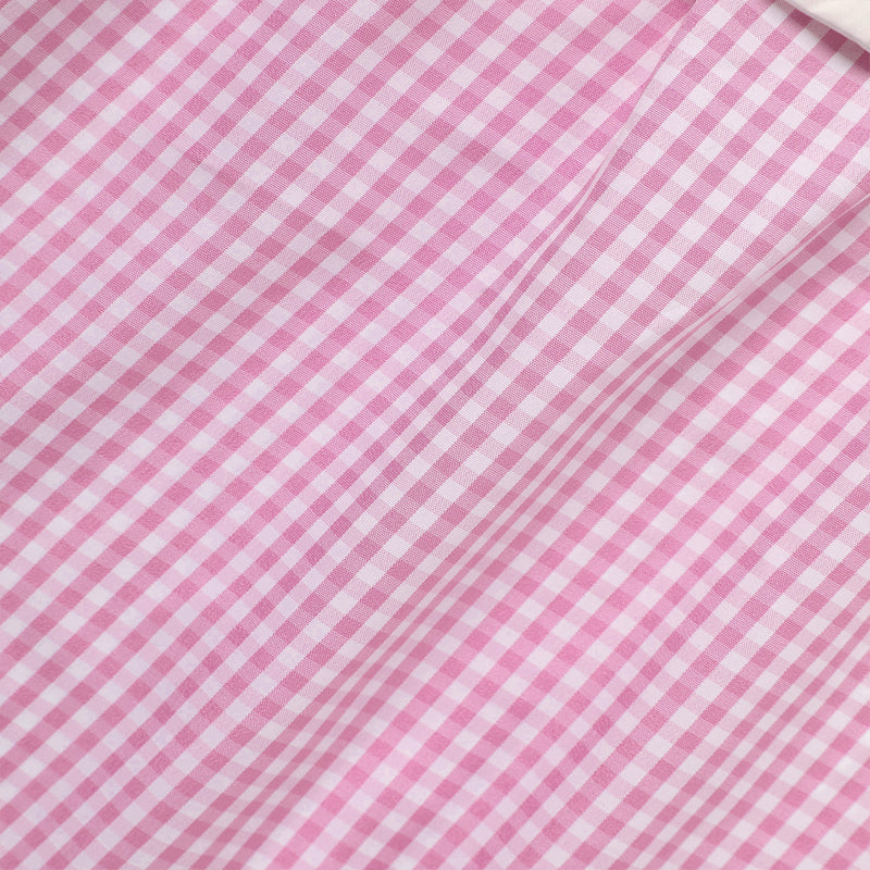 Toddler Girl's Round Neck Short Sleeve Dress, Checkered Pattern With Bunny Bow Embroidery A-Line Summer Dress