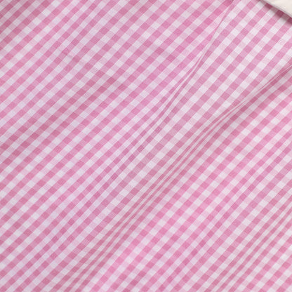 Toddler Girl's Round Neck Short Sleeve Dress, Checkered Pattern With Bunny Bow Embroidery A-Line Summer Dress
