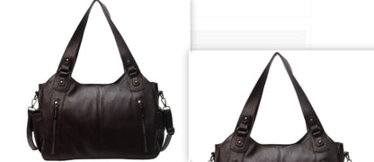 Handbag European And American Retro Solid Color Simple Texture