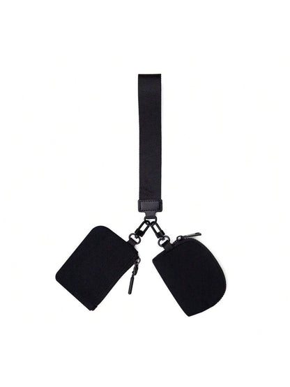 KeyChain Wallet Wristlet Wallets For Women Mini Zip Dual Pouch Wristlet