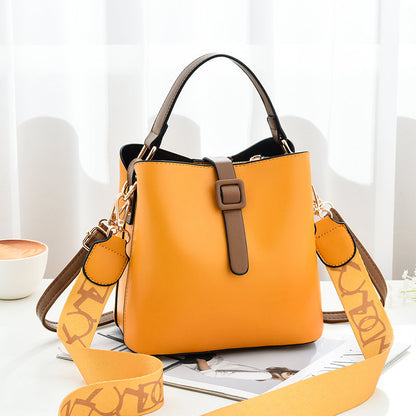 Trendy Fashion Shoulder Bag - Crossbody Foreign Trade Bucket Custom Logo Women's Messenger Bags PU Lady Bag