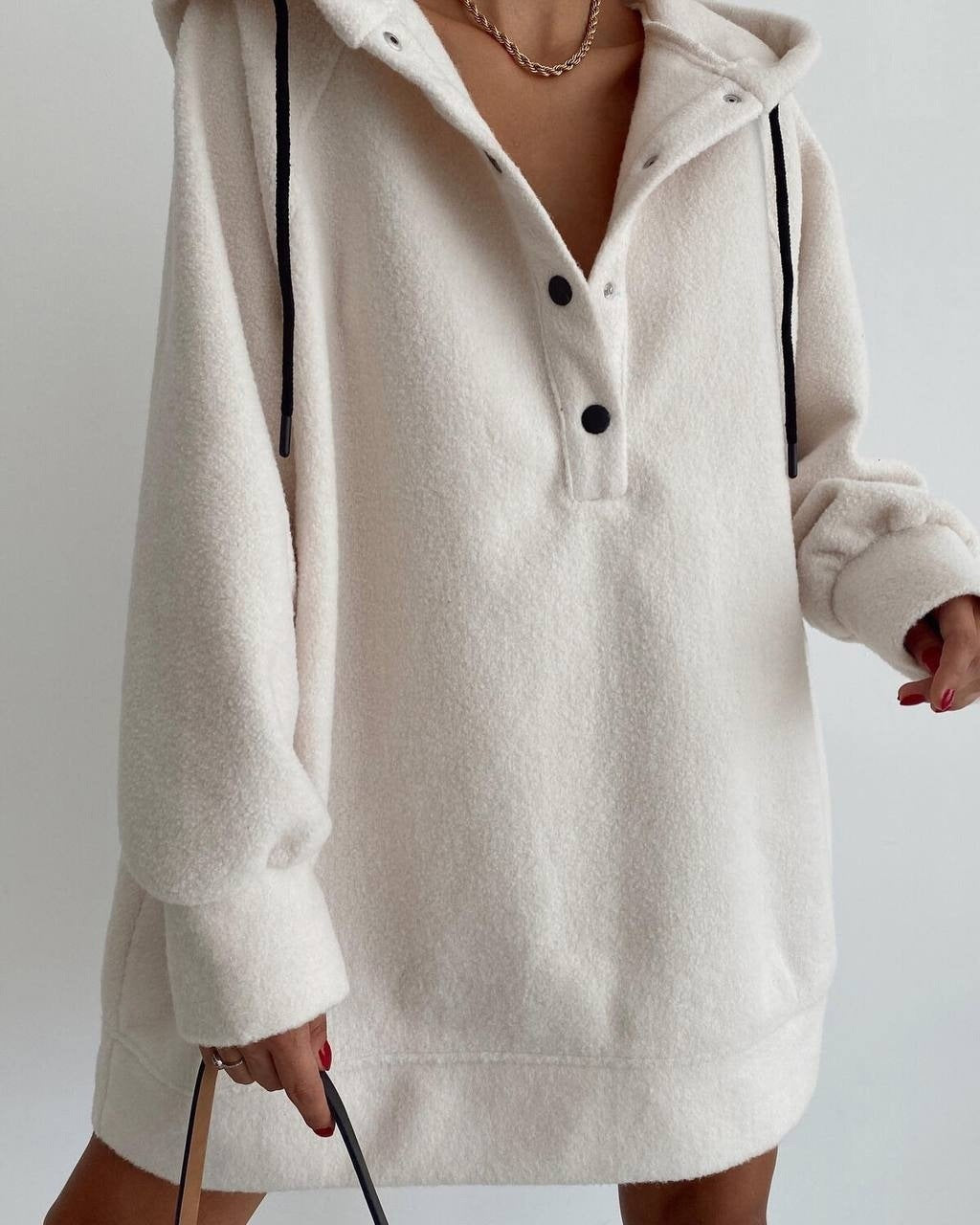 Women's Fashion Casual Hooded Fleece Sweater
