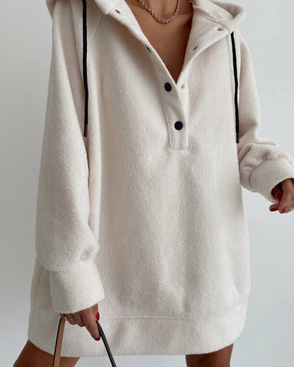 Women's Fashion Casual Hooded Fleece Sweater