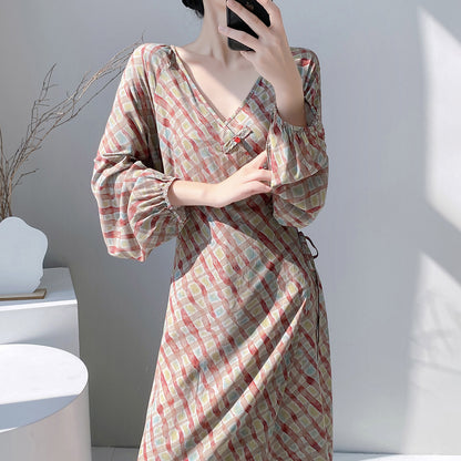 Womens Relaxed-fit Floral-print Simple And Comfortable Dress