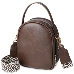 Small Crossbody Bag For Women With Handle And Adjustable Strap, Cell Phone Purse Cross Body With 2 Zipper Pockets-Coffee