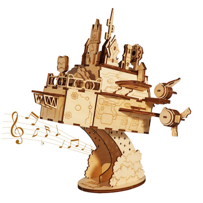 Sales Are Prohibited On The TEMU And SHEIN -MUSIC PARK 3D Wooden Puzzles Moving Castle Music Box Kits Castle Building Model DIY Crafts Birthday Gift For Women
