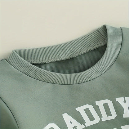 Baby Girl's 2-Piece Letter Print Sweater Set Long Sleeve Pullover And Jogger Pants With Drawstring Waist