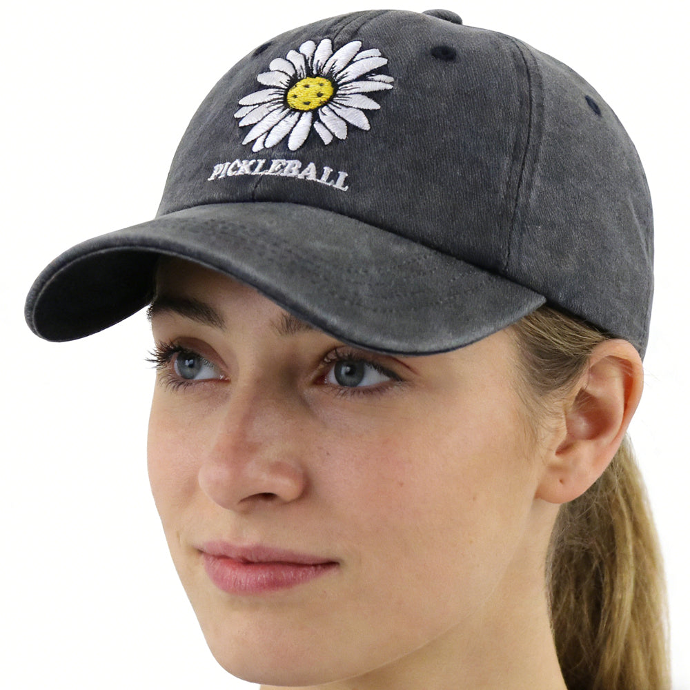 2pcs Funny Black Pickle Ball Hat For Men Women, Adjustable Embroidered Wash Cotton Baseball Cap