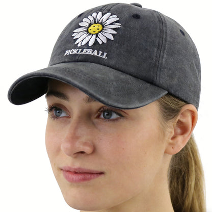 2pcs Funny Black Pickle Ball Hat For Men Women, Adjustable Embroidered Wash Cotton Baseball Cap