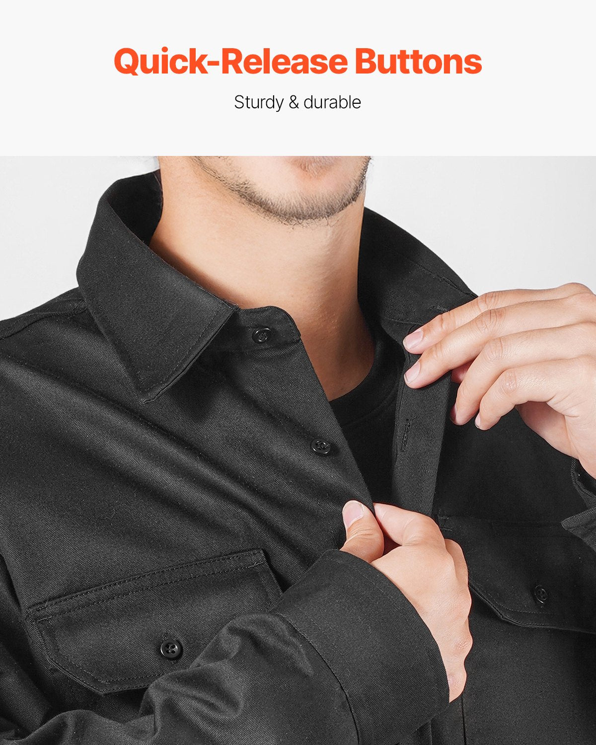 Flame Resistant Welding Jacket, 7oz. FR Shirts For Men, Machine Washable Cotton Heat-Resistant Welding Shirt, Meets ATPV 9.2 Cal/cm² Arc Rating - XXL Size