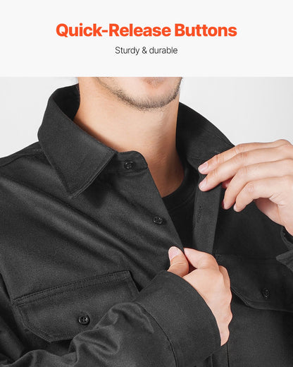 Flame Resistant Welding Jacket, 7oz. FR Shirts For Men, Machine Washable Cotton Heat-Resistant Welding Shirt, Meets ATPV 9.2 Cal/cm² Arc Rating - XXL Size