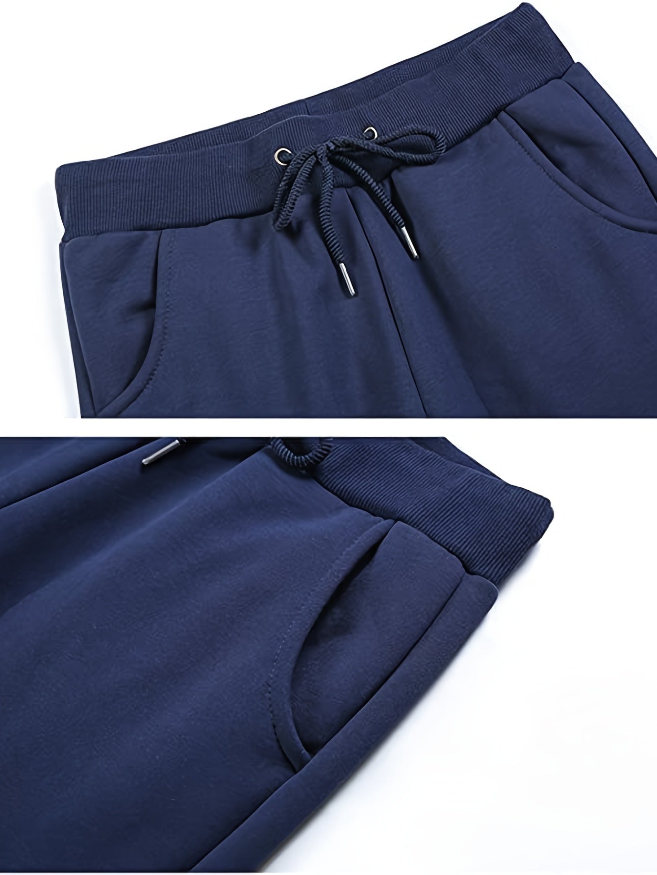 Women's Fleece Sweatpants Jogger Fleece Pants With Drawstring Waist, Boyfriend Style, Long, Solid Color, Slightly Stretchy Fabric